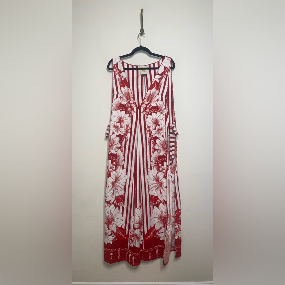 FARM Rio Red and White Floral Swim Coverup - Picture 4 of 7